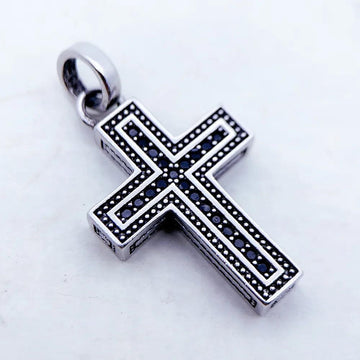 New Arrival Black Cross Vintage Unisex Jewellery - 925 Sterling Silver Christian Pendant Gift For Women and Men - The Jewellery Supermarket